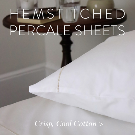 percale cotton sheets luxury Italian hemstitch 500 count 