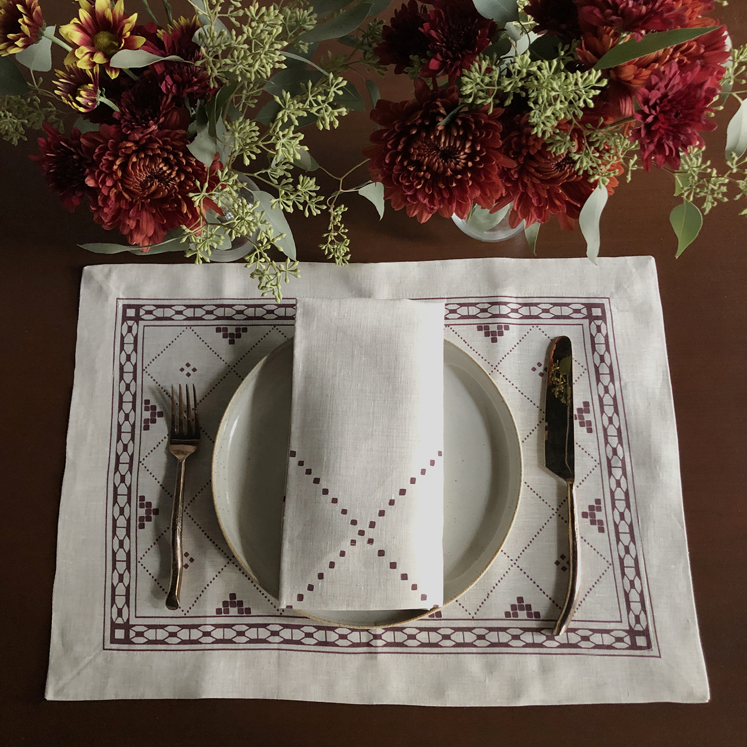 Anfa Red Linen Placemat