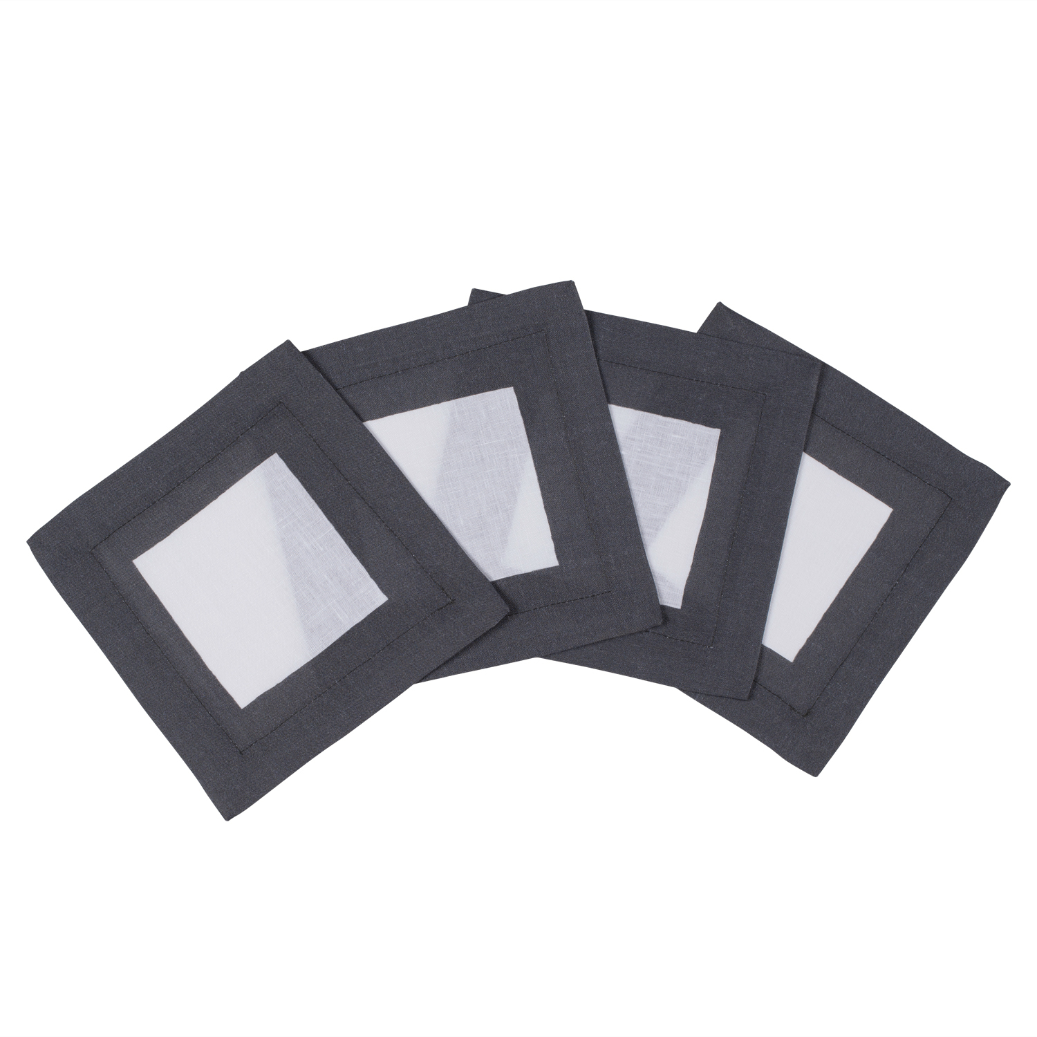 Cinta Charcoal Border Cocktail Napkin