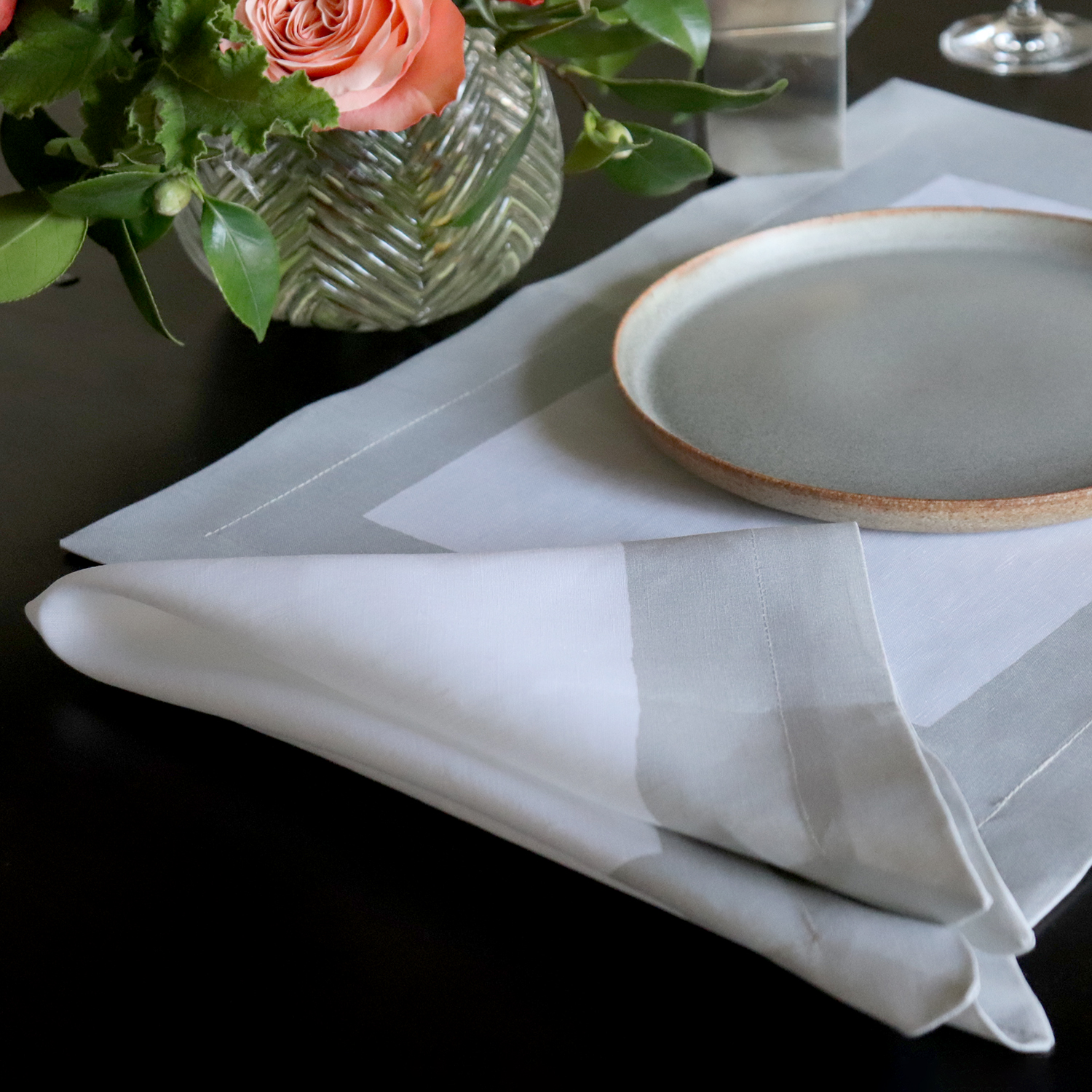 Cinta Concrete Border Linen Placemat