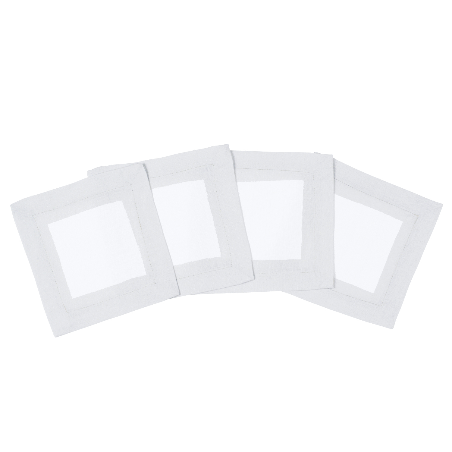 Cinta Silver Border Cocktail Napkin