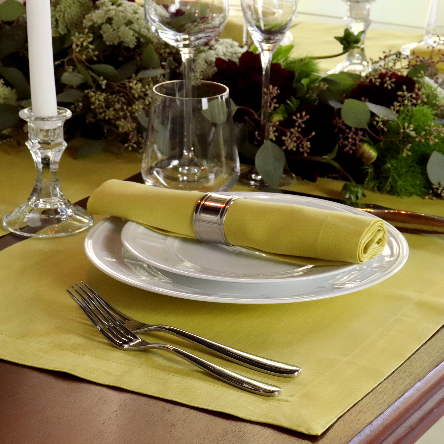 Citron Yellow Linen Placemat