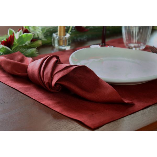 set of 4 cloth maroon placemats washable 19x13 stylish chic