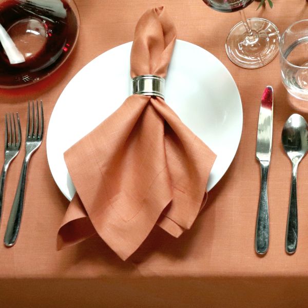Burnt Orange Linen Napkins, Thanksgiving Table Cloth Napkins, Washed Linen  Dinner Cloth Napkins, Linen Napkin, Linen Table Cloths 
