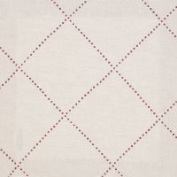 natural linen napkin with red check diamond moroccan print