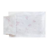 Blossom floral pink white linen placemat