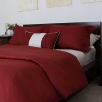 Burgundy Red Linen Pillow Sham 
