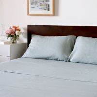 Huddleson Italian Linen Top Sheet in Light Green