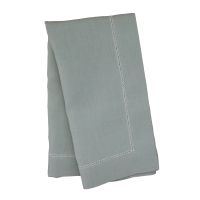 Celadon turquoise green hemstitched linen napkin