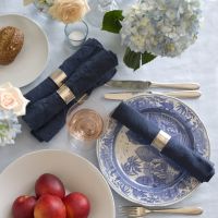 Sky Blue Rectangular Linen Tablecloth