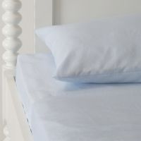 Chambray Pale Blue Linen Fitted Sheet