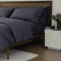 Charcoal Grey 500TC Cotton Percale Sham with Hemstitch