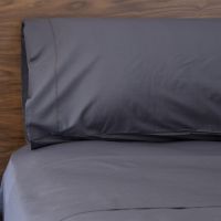 Charcoal Grey Percale Cotton Luxury Sheet Set Hemstitched