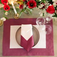 Cinta Claret Red Border Linen Placemat