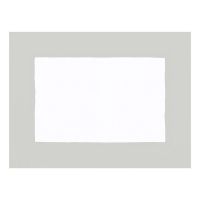 Huddleson Cinta white linen placemat with a concrete grey border