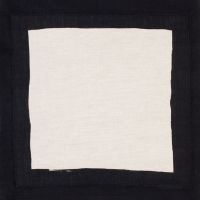 Huddleson Cinta natural linen napkin with black border