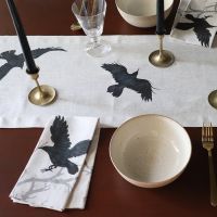 Crow Natural Linen Table Runner