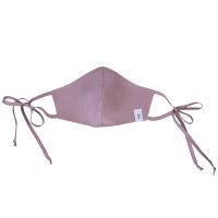 Huddleson pure linen face mask with linen ties in a fresh lilac purple Heather color