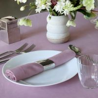 Heather Lilac Round Linen Tablecloth