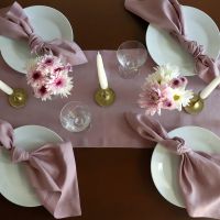 Heather Lilac Linen Table Runner