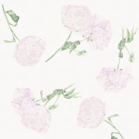 Peony Floral Printed White Linen Napkin from Huddleson