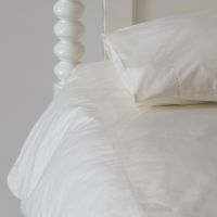 Ivory 500TC Cotton Percale Duvet Cover with Hemstitch