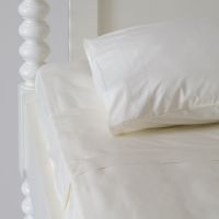 Ivory 500TC Cotton Percale Pillowcase - Ivory Hemstitch (Pair)
