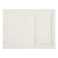 Huddleson Ivory hemstitched luxury linen placemat
