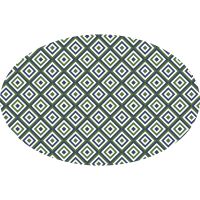 Huddleson Maze Geometric Print Oval Linen Tablecloth