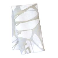 White Gold Silver Printed linen napkin