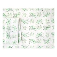 Mistletoe print Christmas linen placemat 