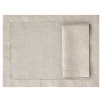 Huddleson natural linen placemat with hemstitch 
