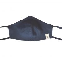 Huddleson pure linen face mask with linen ties in a classic, saturated indigo navy blue