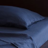 Navy Blue Indigo Pure Italian Linen Pillowcase (Pair)