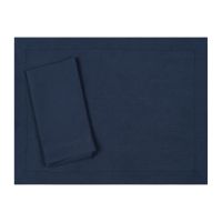 Huddleson Navy Blue Linen Placemat and Napkin