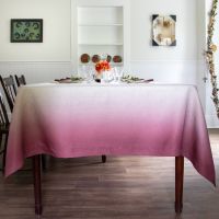 Ombre Burgundy Linen Tablecloth