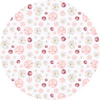 Poppy print floral round linen tablecloth