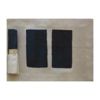 Seagram natural taupe navy blue black Rothko cloth linen placemat