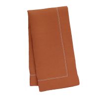 Huddleson orange hemstitched luxury linen napkin