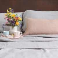Huddleson Silver Grey Italian Linen Sheets - top sheet, fitted sheet and pair of pillowcases