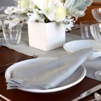 Silver Grey Linen Table Runner