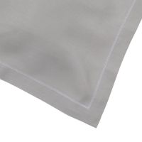 Silver Grey Linen Cocktail Napkin with White Contrast Hemstitch