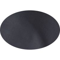Charcoal slate grey oval linen tablecloth