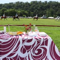 Sloan Claret Red Swirl Linen Tablecloth