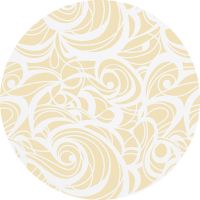 Huddleson Sloan gold and white round linen tablecloth