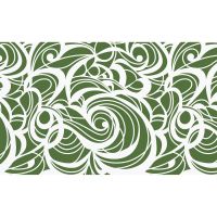 Huddleson grass green and white swirl printed Italian linen tablecloth