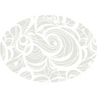 silver grey white modern oval linen tablecloth