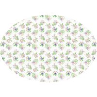Peony floral oval linen tablecloth