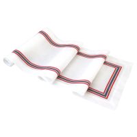 Ticking Stripe White Linen Table Runner