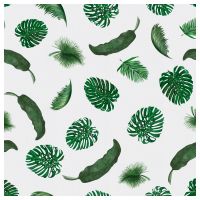Tropical Leaves Square Linen Tablecloth
